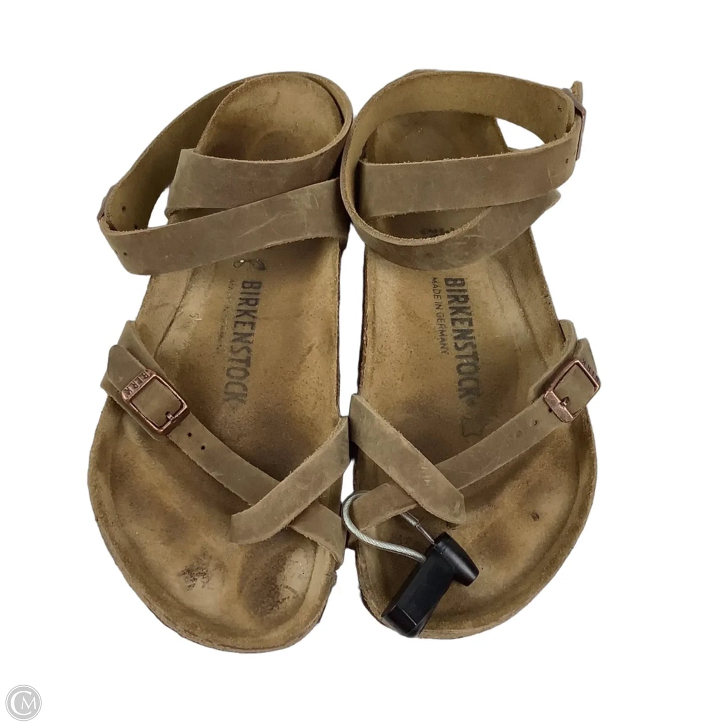 Sandals Flats By Birkenstock In Tan, Size: 8 (39)