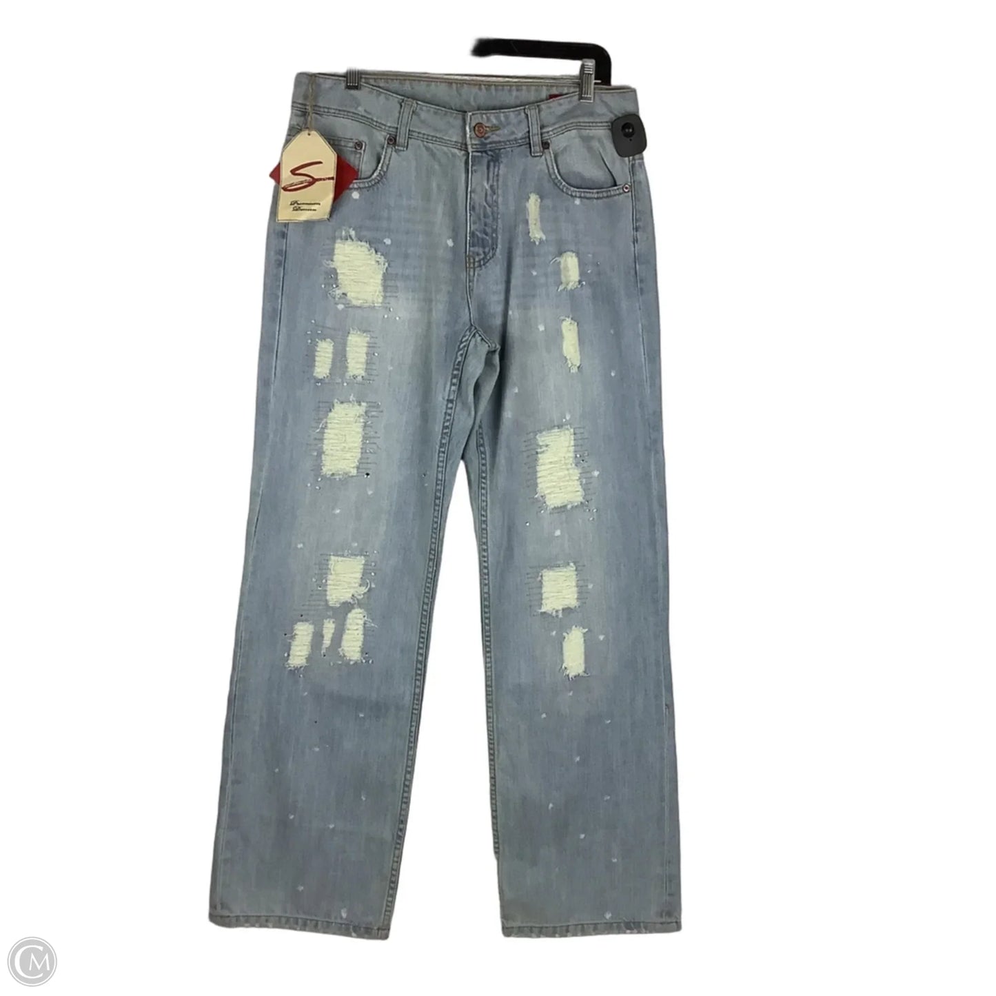Jeans Straight By Seven 7 In Blue Denim, Size: 14