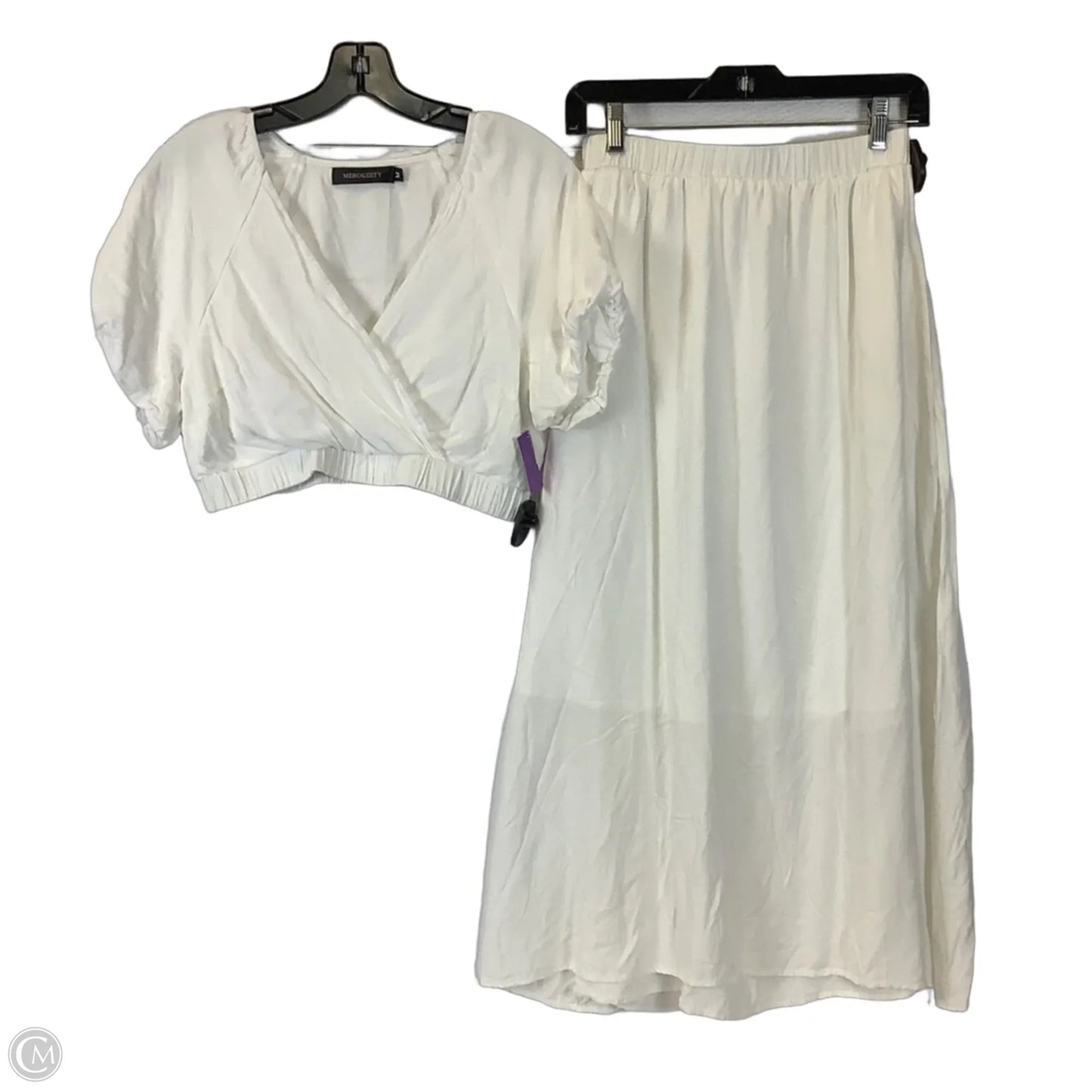 Skirt Set 2pc By Merokeety In White, Size: M