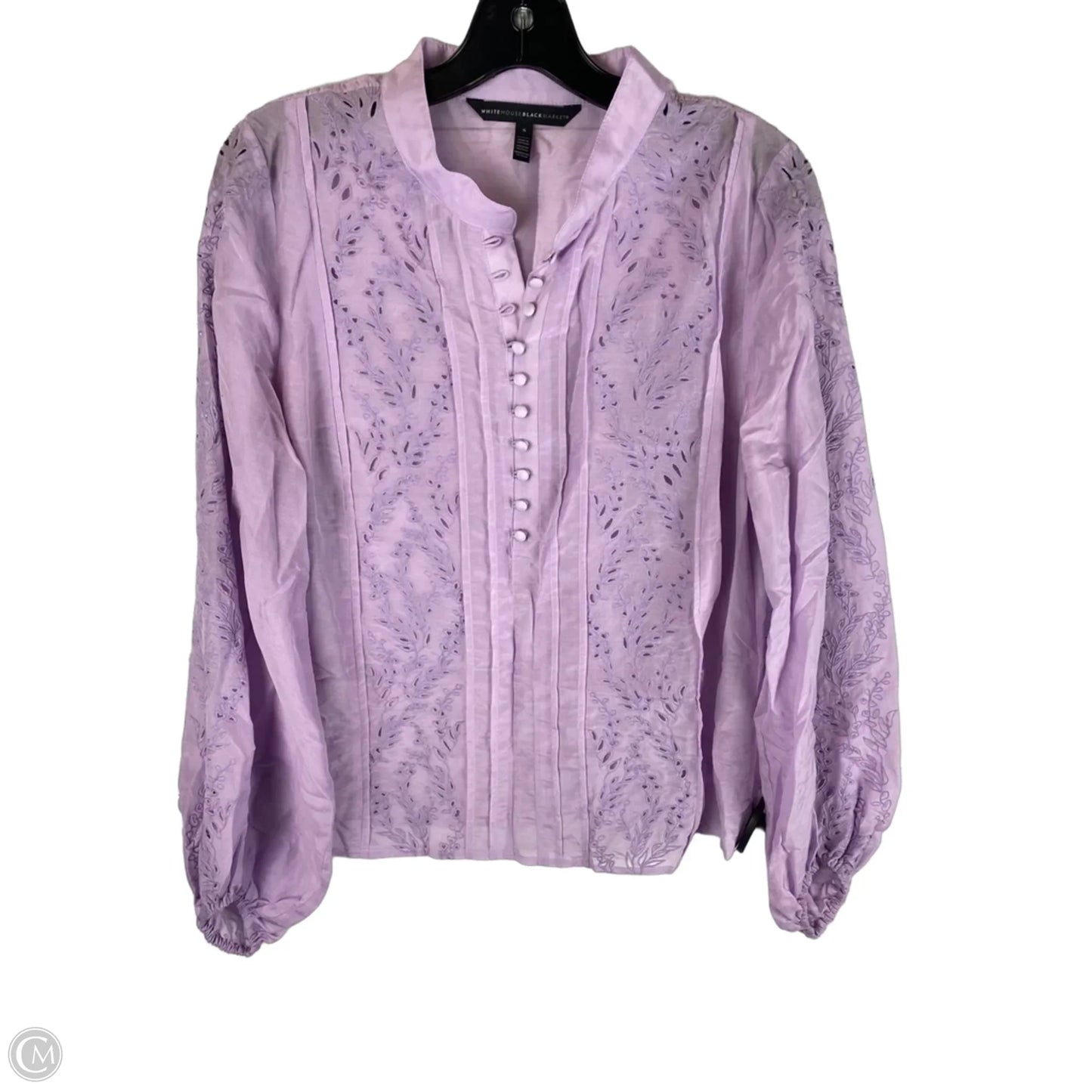 Top Long Sleeve By White House Black Market In Purple, Size: S