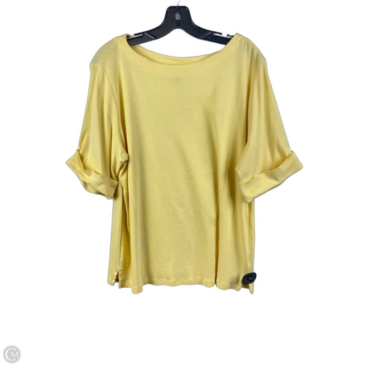 Top Short Sleeve By Karen Scott In Yellow, Size: 1x