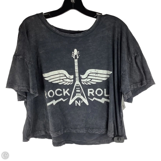 Top Short Sleeve By Vintage In Grey, Size: L