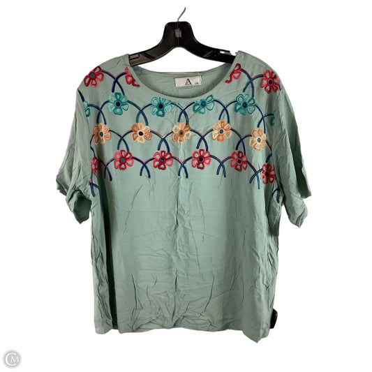Top Short Sleeve By Cmc In Teal, Size: Xl