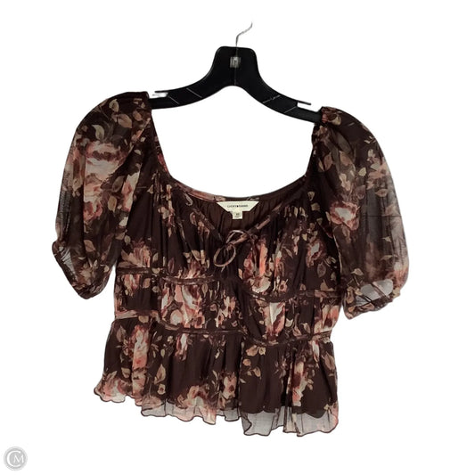 Top Short Sleeve By Lucky Brand In Floral Print, Size: Xs