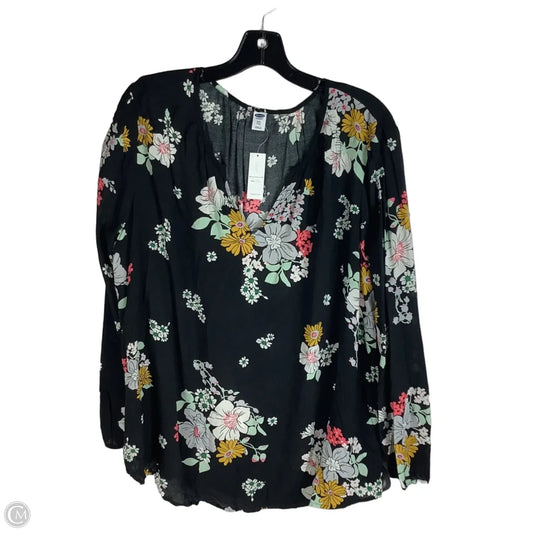 Top Long Sleeve By Old Navy In Floral Print, Size: Xxl