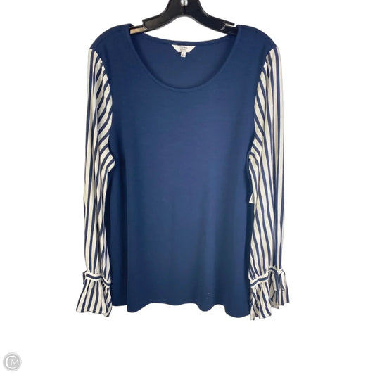 Top Long Sleeve By Crown And Ivy In Striped Pattern, Size: L