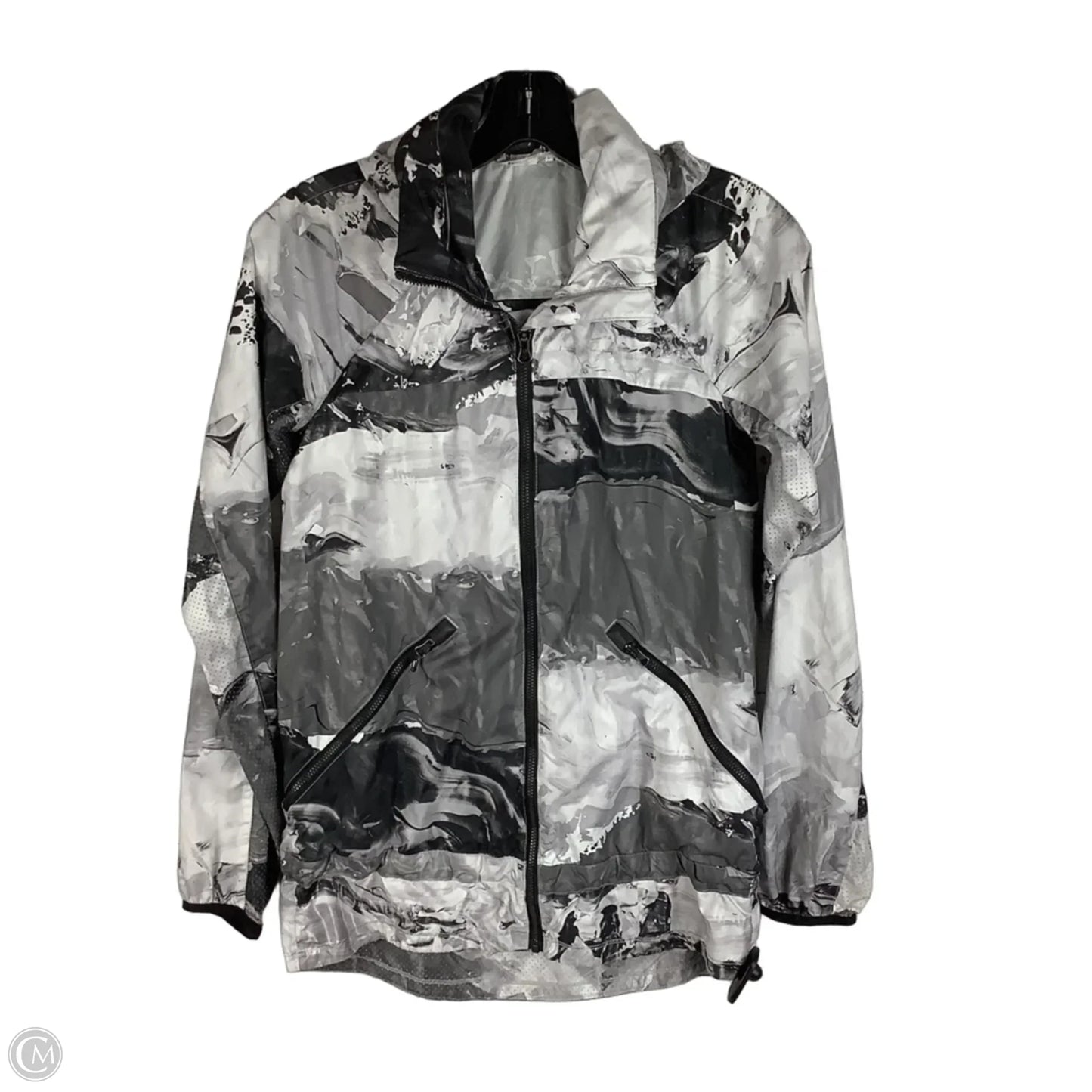 Athletic Jacket By Lululemon In Black & White, Size: 2