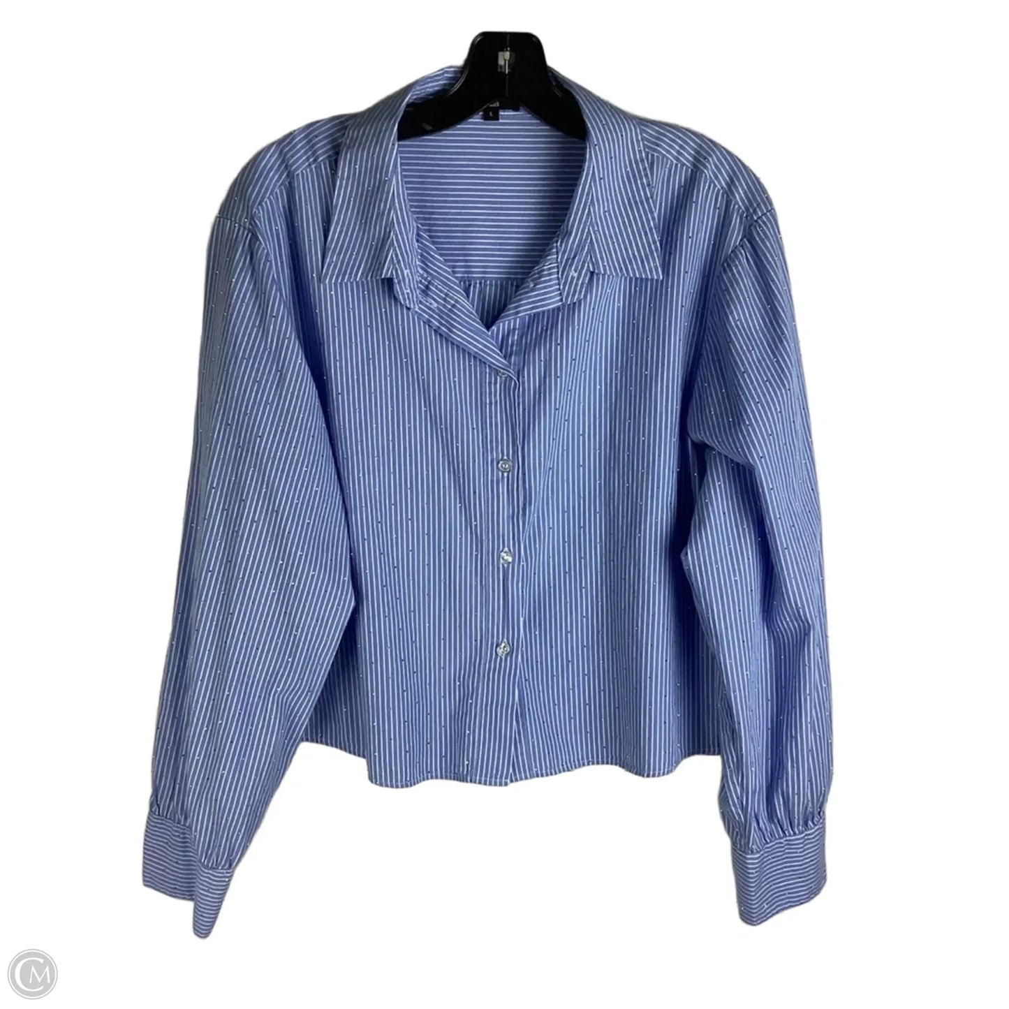 Blouse Long Sleeve By Velvet Heart In Striped Pattern, Size: L