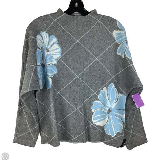 Sweater By Joseph A. In Blue & Grey, Size: L
