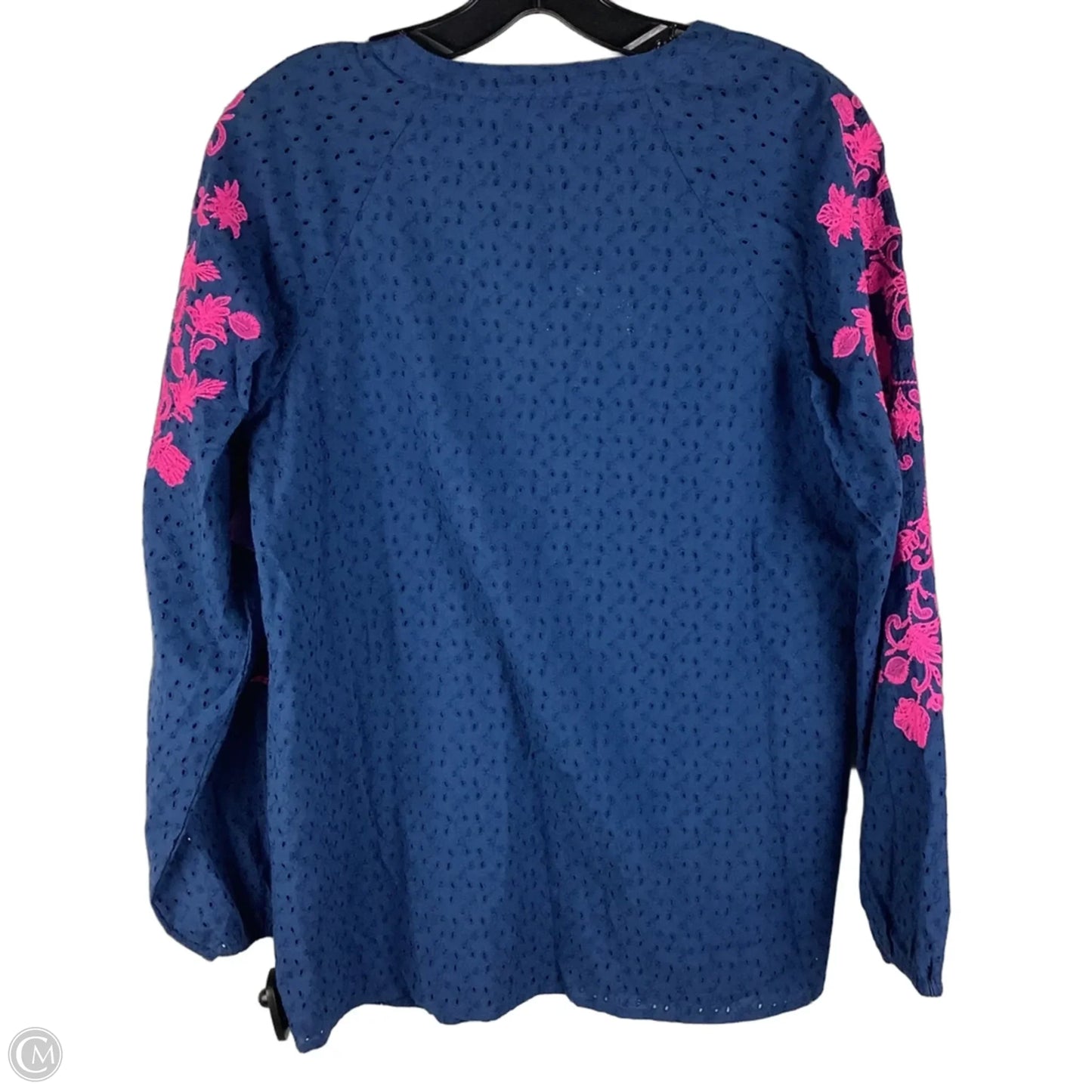 Top Long Sleeve Designer By Lilly Pulitzer In Blue & Pink, Size: S