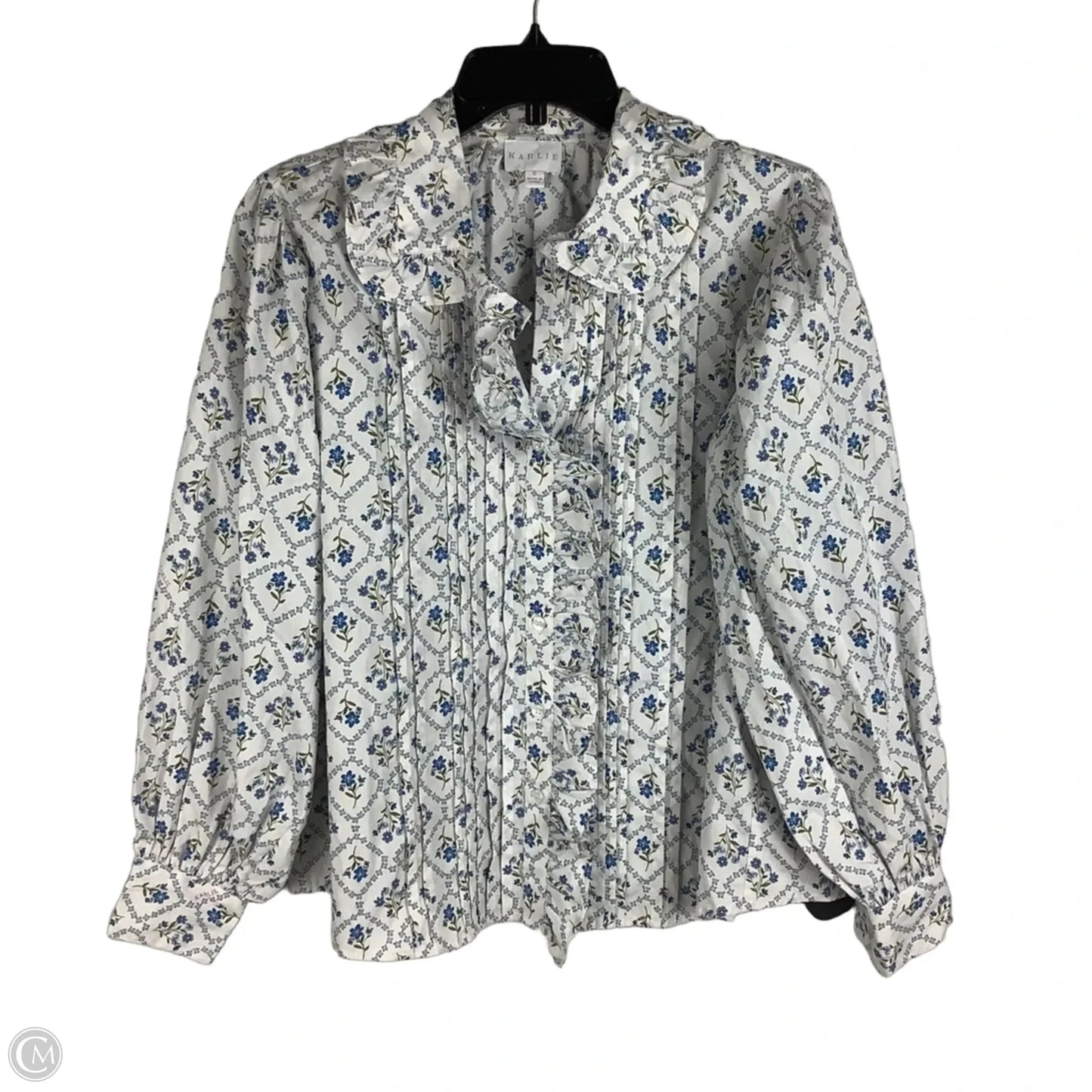 Blouse Long Sleeve By Karlie In Floral Print, Size: S