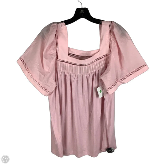 Top Short Sleeve By Elie Tahari In Pink, Size: 1x