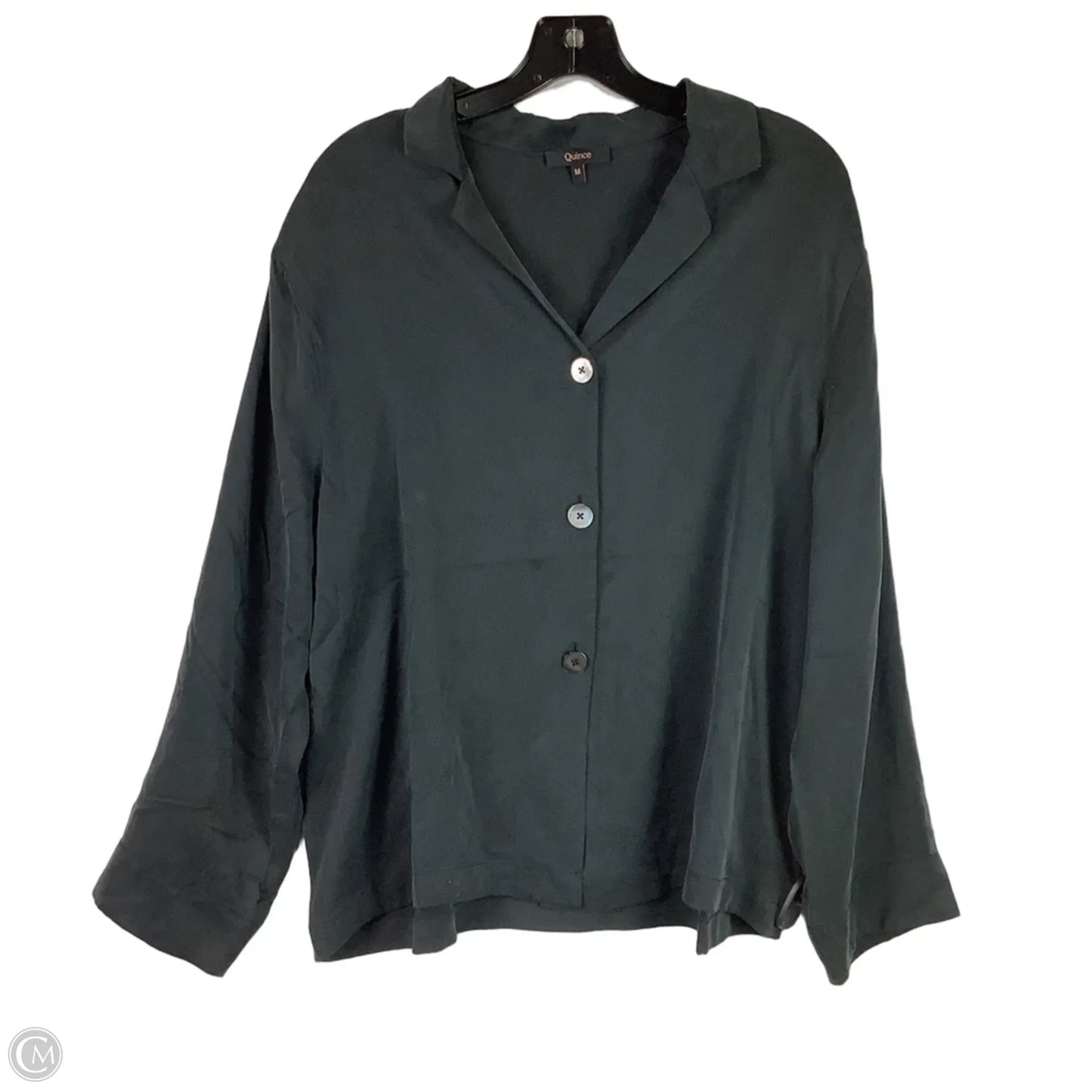 Blouse Long Sleeve By Quince In Grey, Size: M
