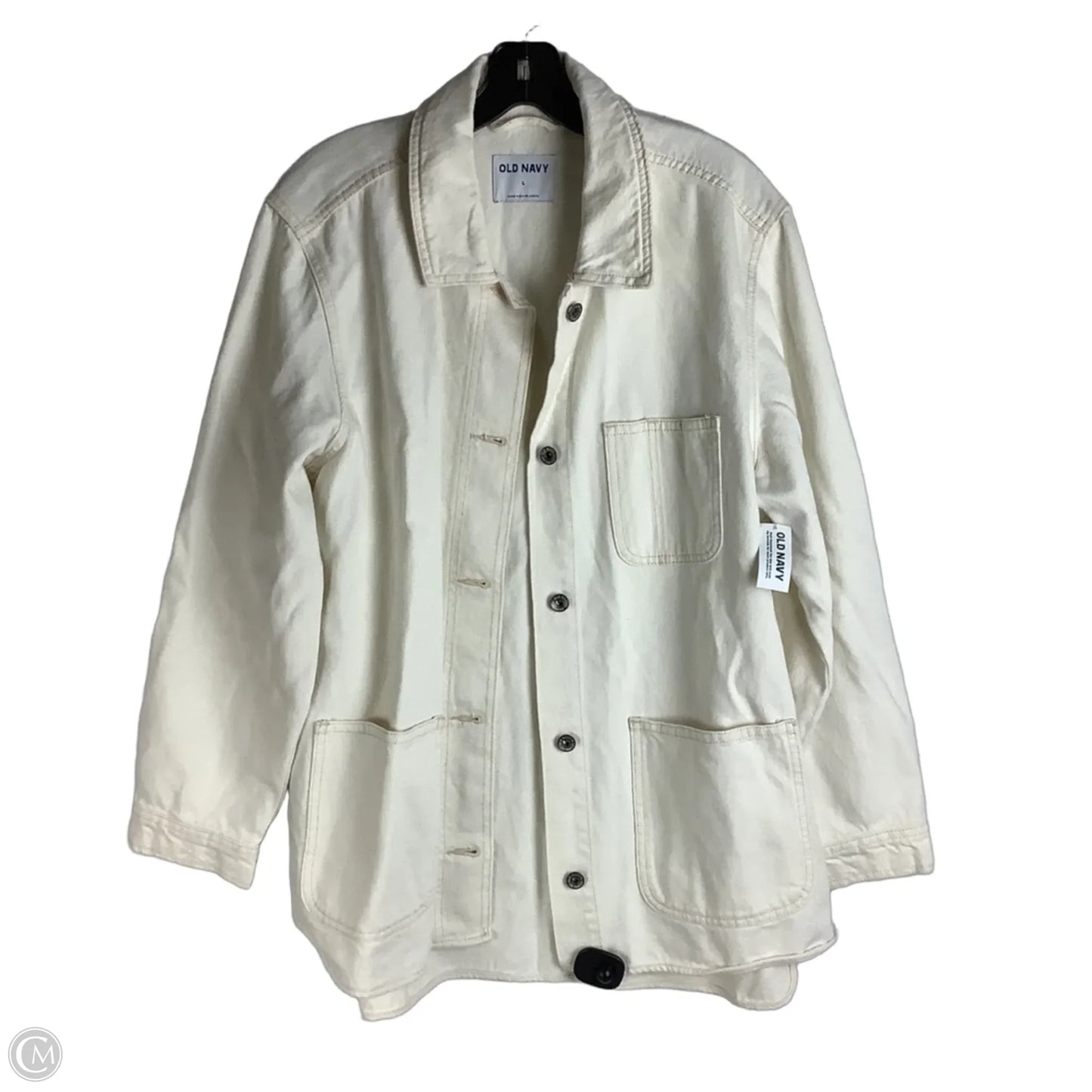 Jacket Denim By Old Navy In Cream, Size: L