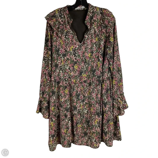 Dress Casual Short By Joy Joy In Floral Print, Size: L