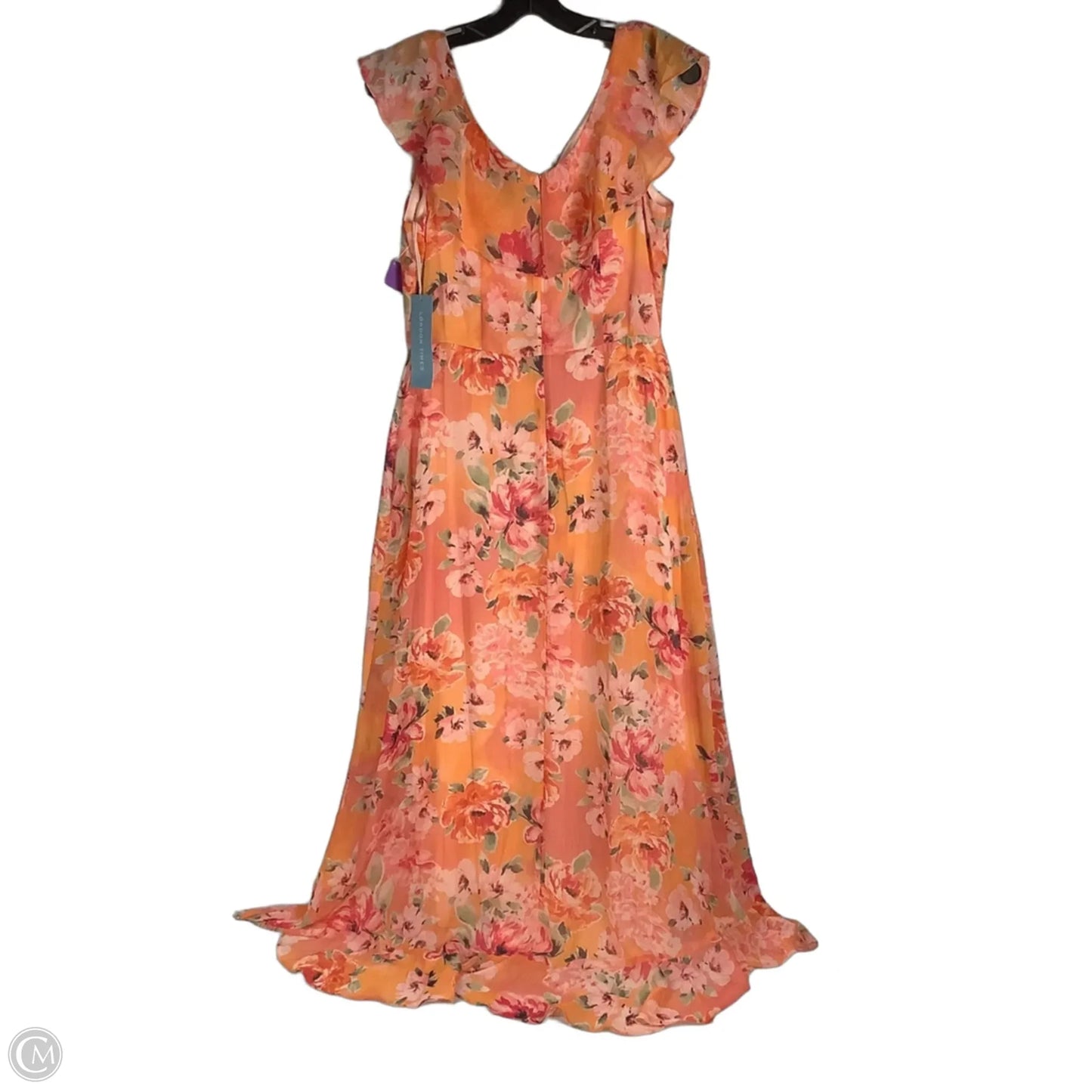 Dress Party Long By London Times In Orange & Pink, Size: 8
