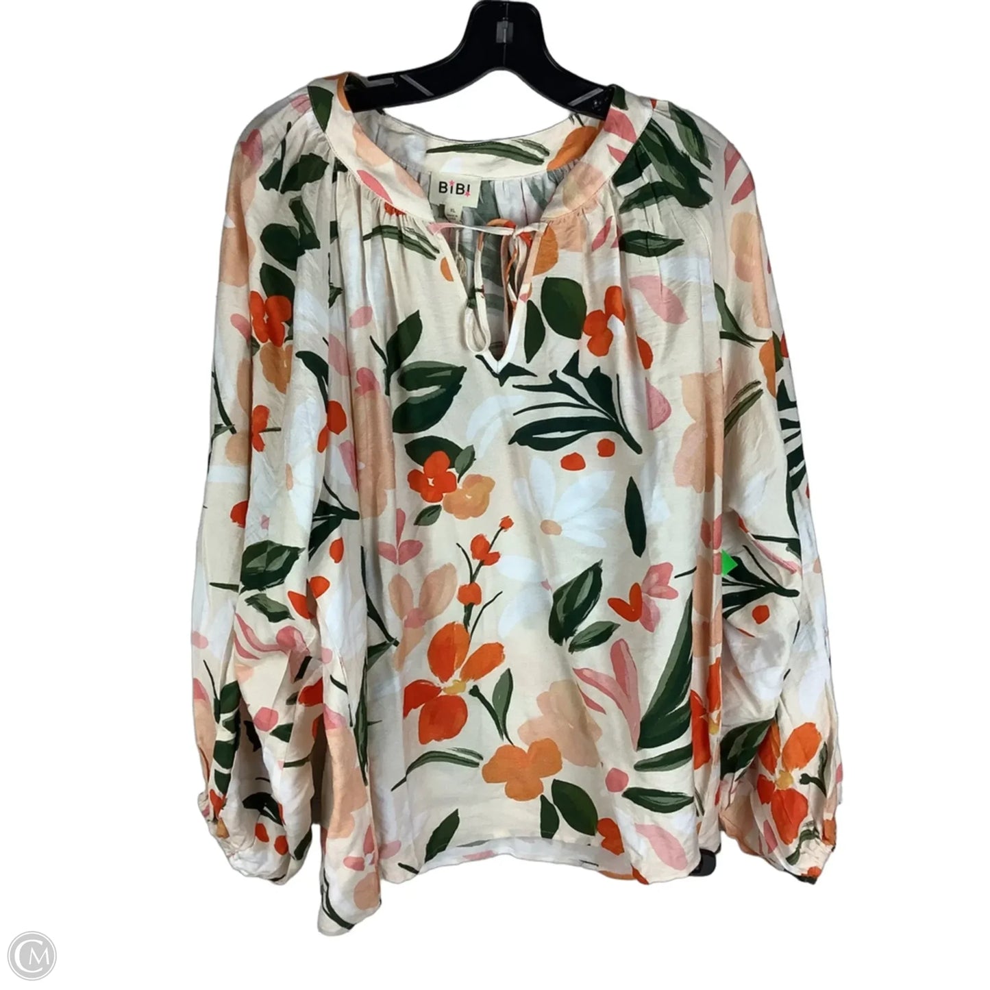 Top Long Sleeve By Bibi In Floral Print, Size: Xl