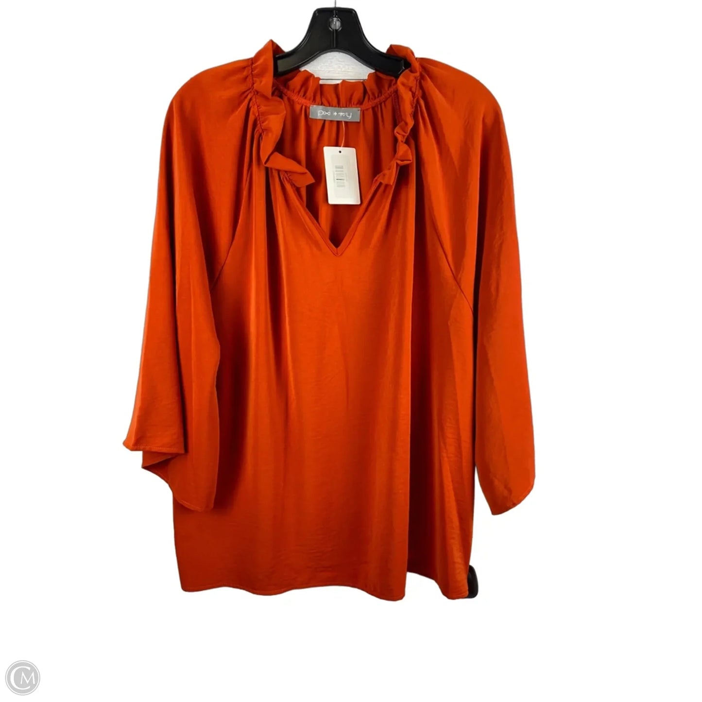 Top Long Sleeve By Clothes Mentor In Orange, Size: Xl