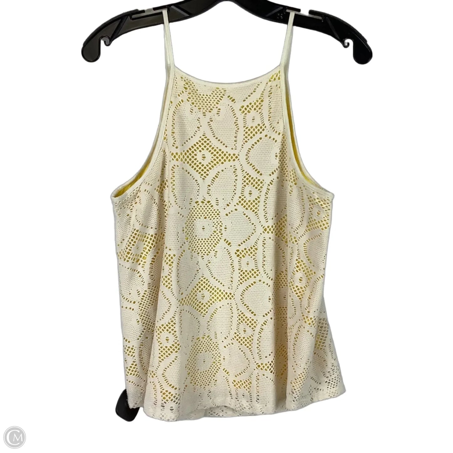 Top Sleeveless By Anthropologie In White & Yellow, Size: S