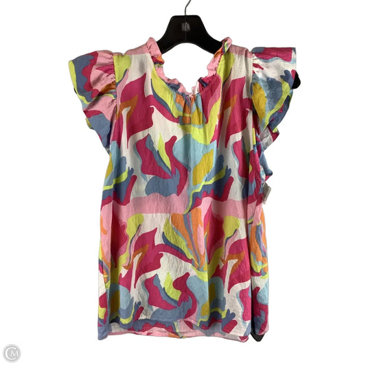 Top Short Sleeve By Michelle Mcdowell In Multi-colored, Size: M