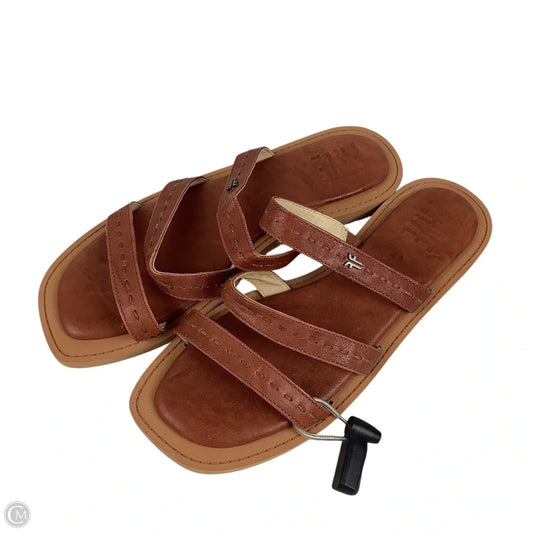 Sandals Designer By Frye In Brown, Size: 9