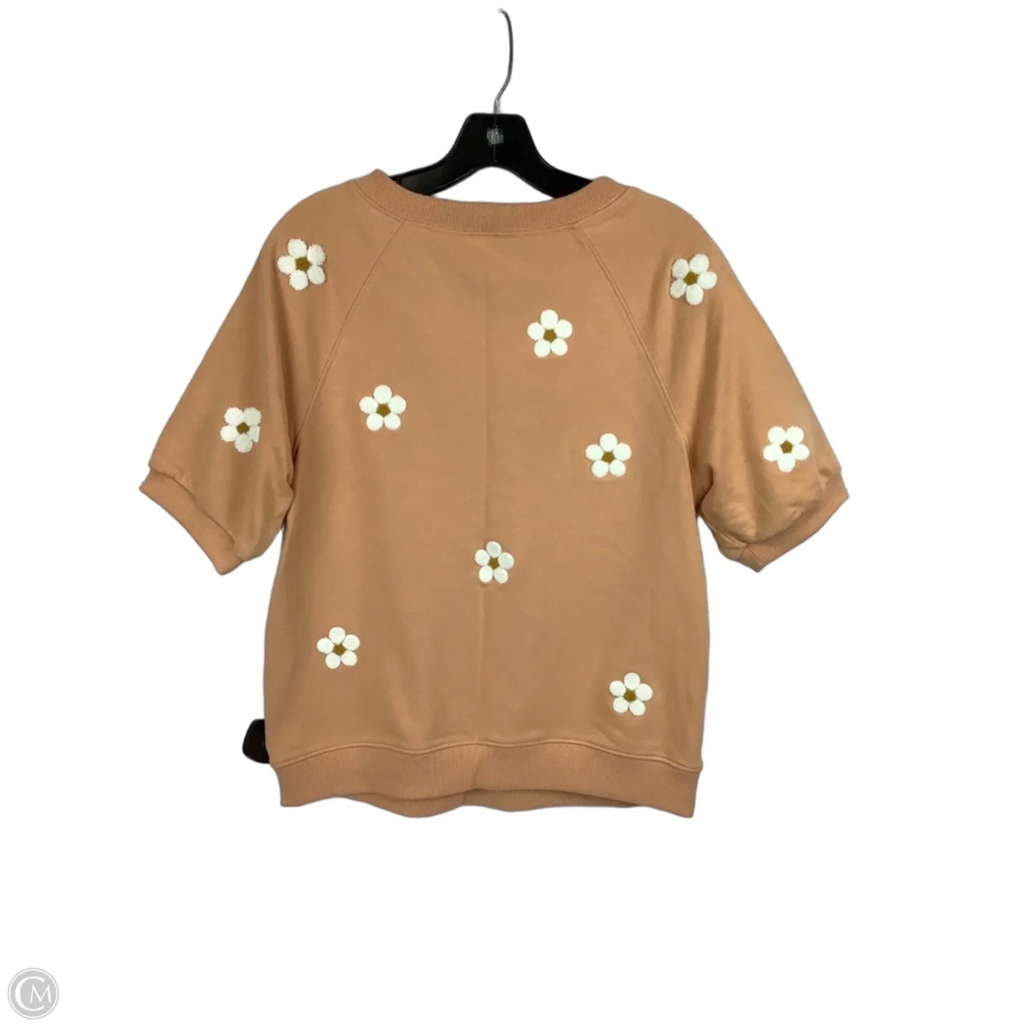Top Short Sleeve By Current Air In Orange & White, Size: L