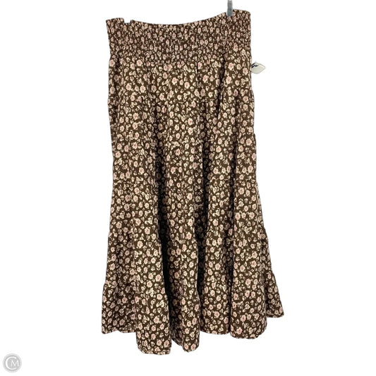 Skirt Maxi By Arula In Brown & Pink, Size: 1x