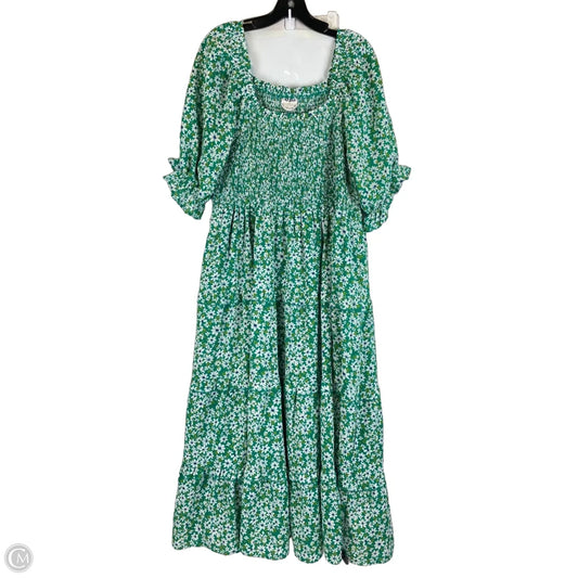 Dress Casual Maxi By Arula In Green & White, Size: 1x