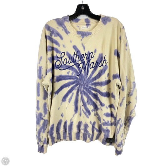 Sweatshirt Crewneck By Cmc In Cream & Purple, Size: M