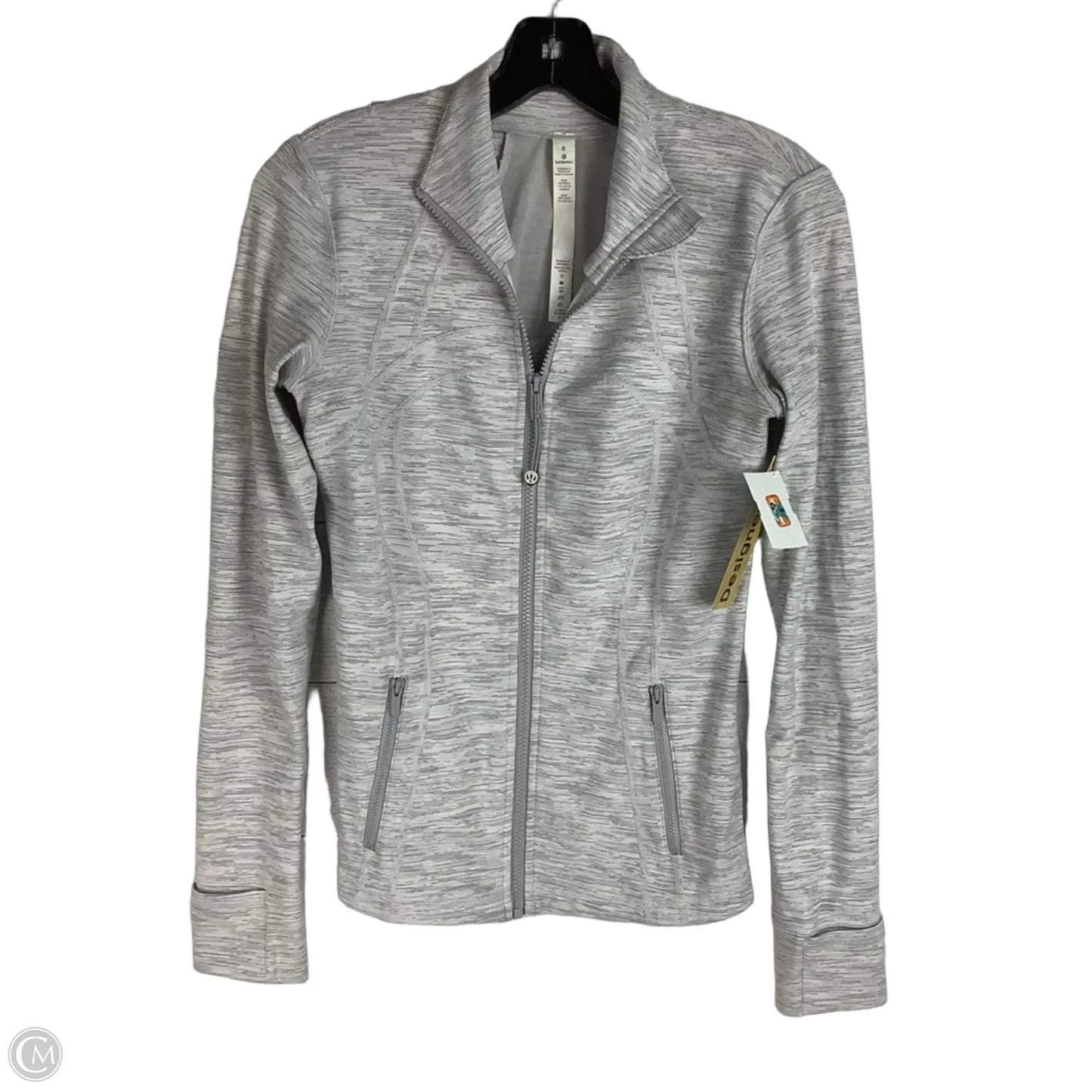 Athletic Jacket By Lululemon In Grey, Size: 6