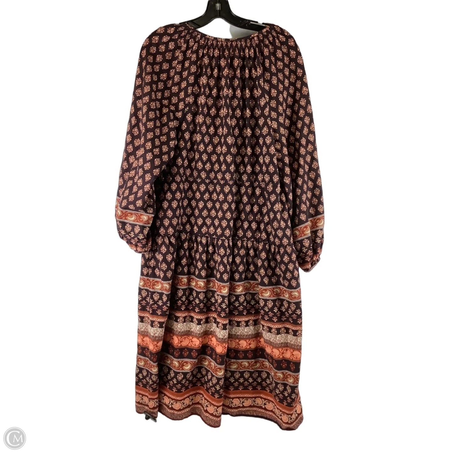 Dress Casual Midi By Old Navy In Brown & Orange, Size: M