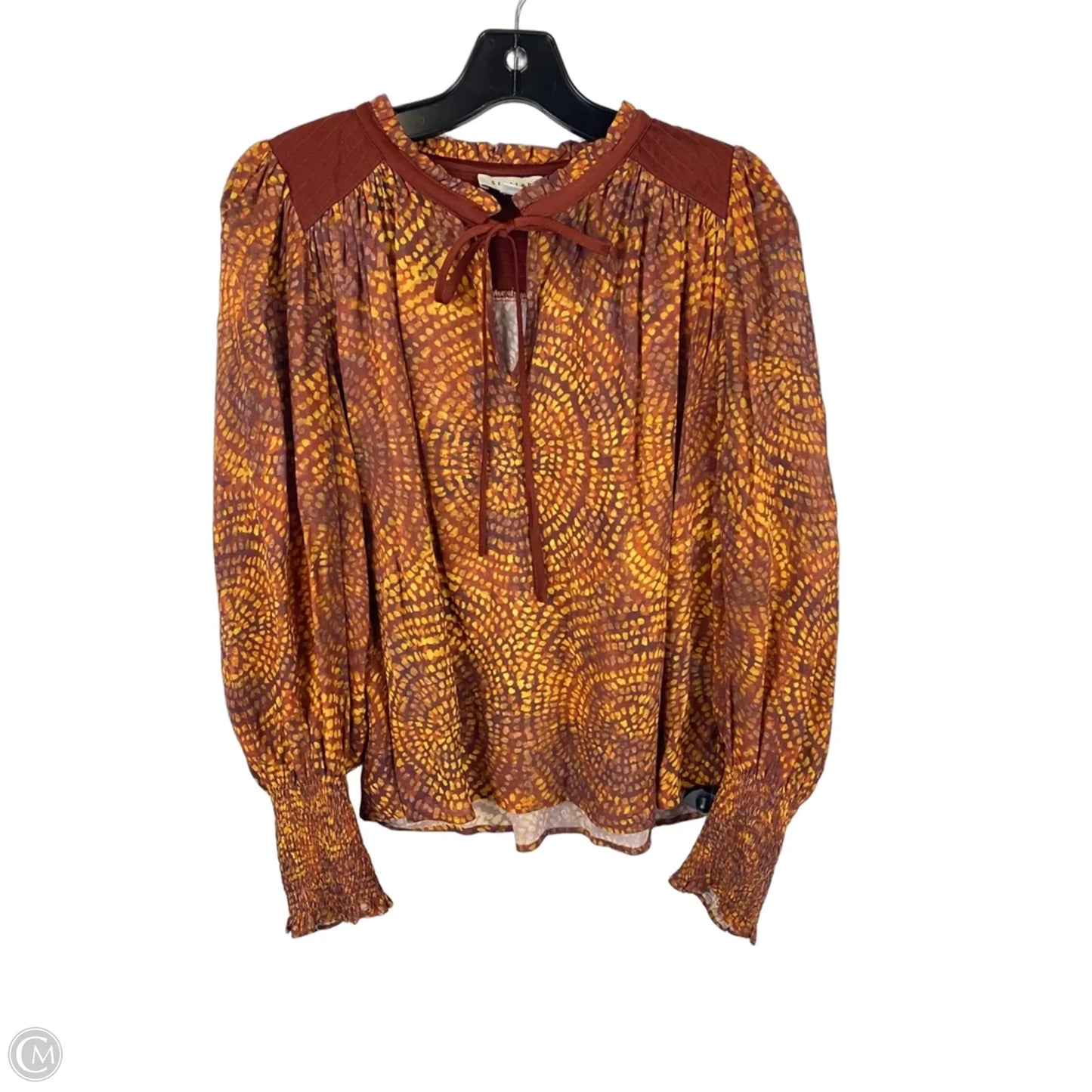 Top Long Sleeve By Cma In Orange & Red, Size: S