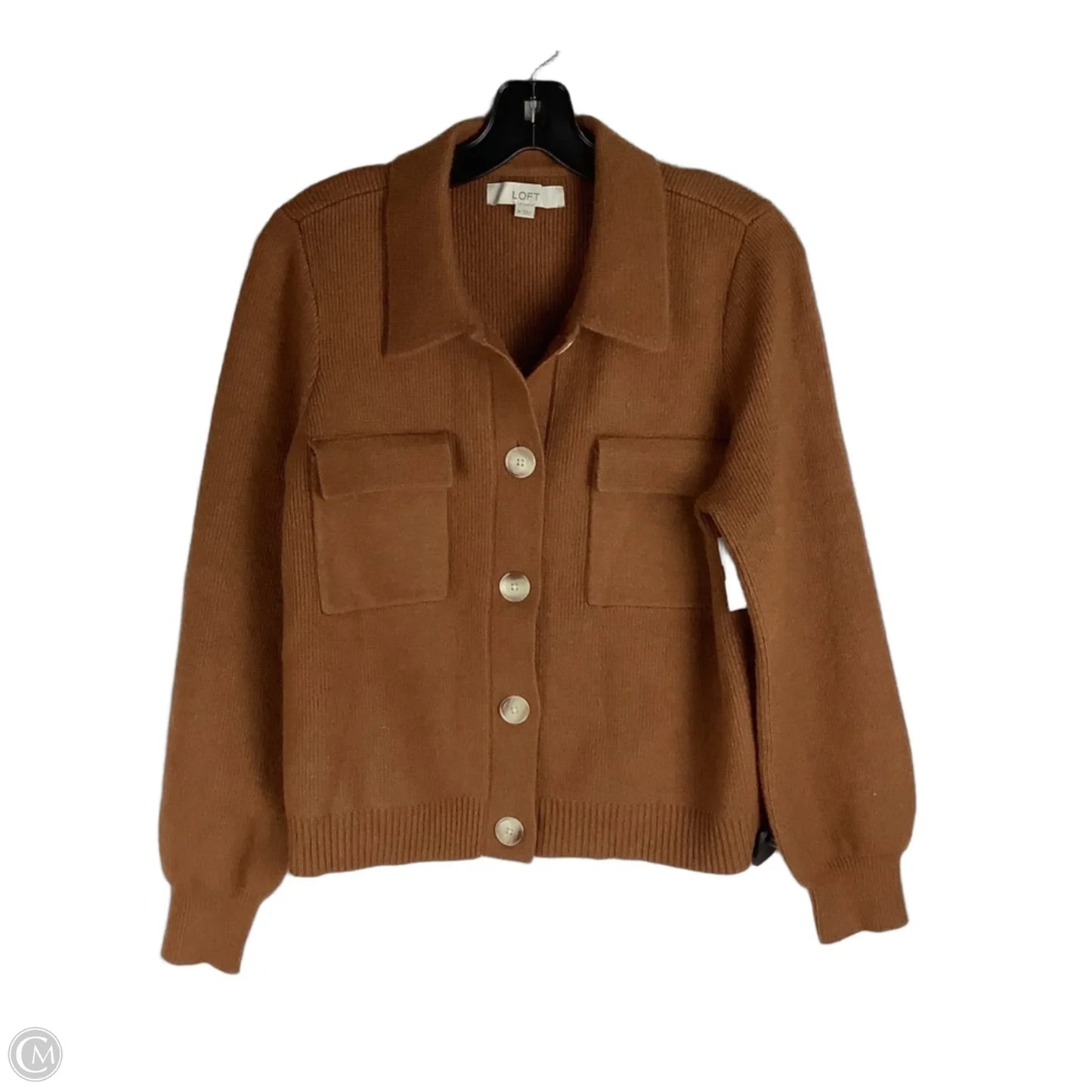 Sweater Cardigan By Loft In Brown, Size: M