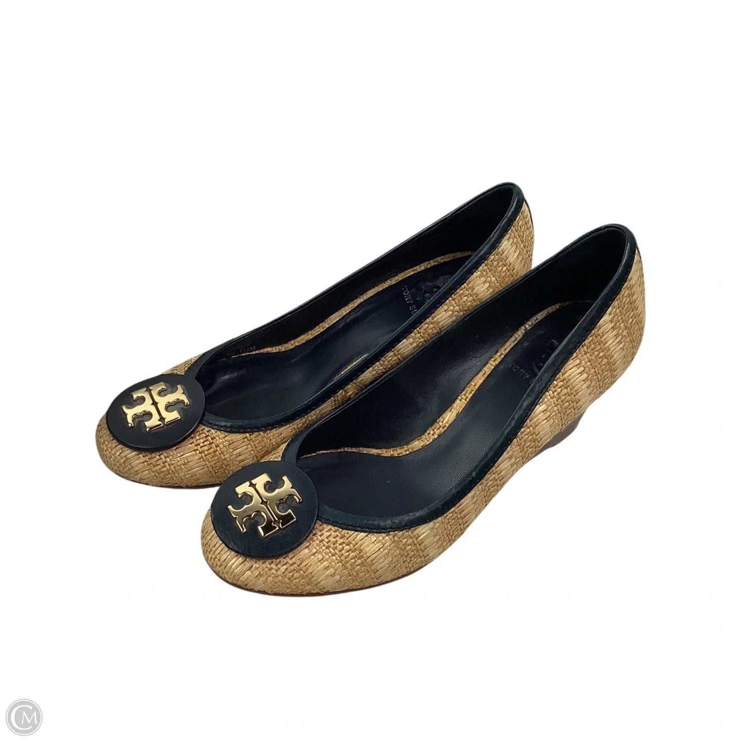 Shoes Designer By Tory Burch In Black & Tan, Size: 7.5