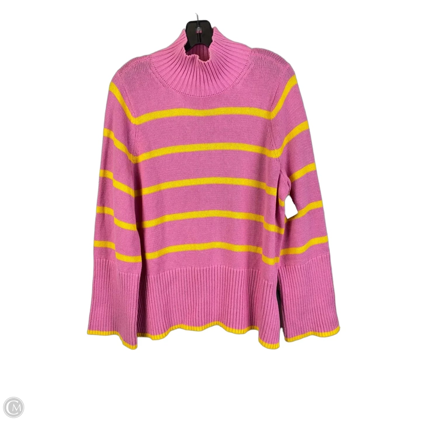 Sweater By Free Assembly In Pink & Yellow, Size: M