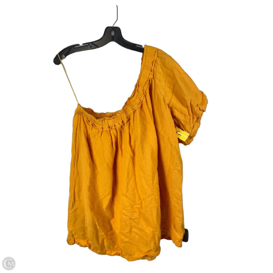 Top Short Sleeve By Anthropologie In Orange, Size: Mp