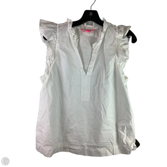 Top Sleeveless Designer By Lilly Pulitzer In White, Size: L