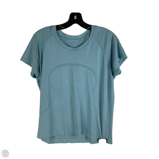 Athletic Top Short Sleeve By Lululemon In Blue, Size: 14