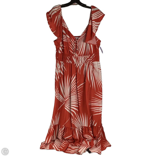 Dress Casual Maxi By Nine West In Orange & White, Size: Xl