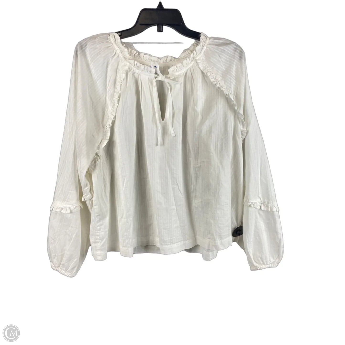 Top Long Sleeve Basic By Old Navy In White, Size: Xl