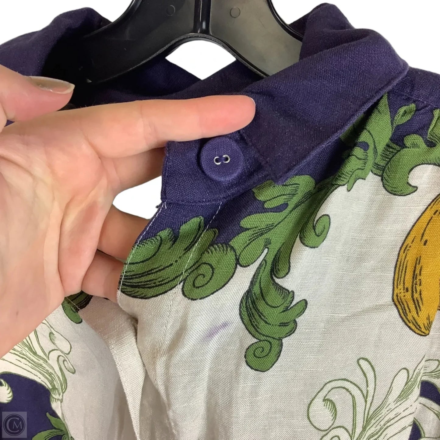 Top Long Sleeve By Farm Rio In Blue & Green, Size: S