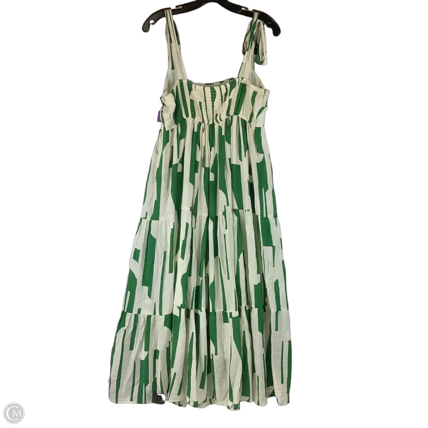 Dress Casual Maxi By By The River In Green & White, Size: L
