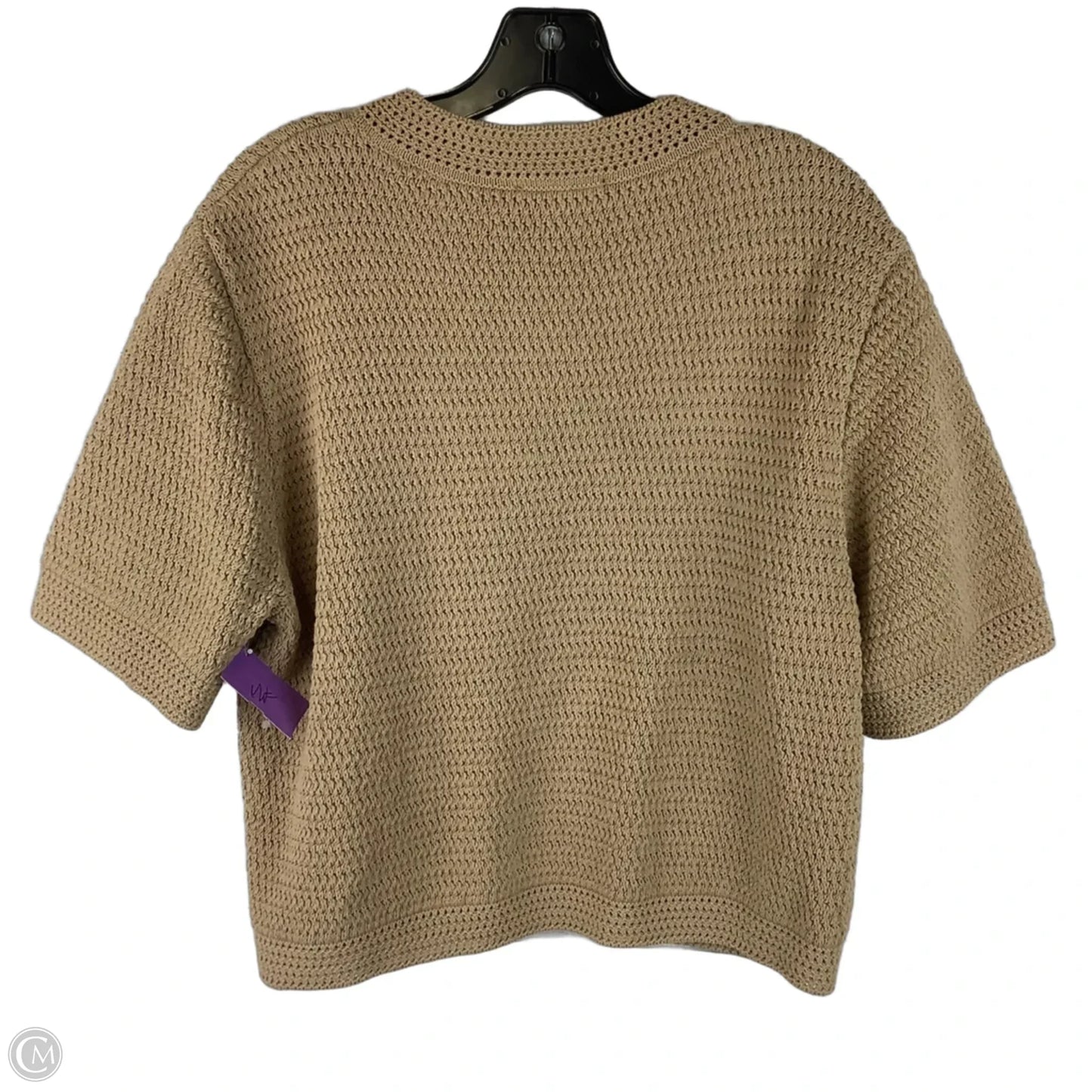 Top Short Sleeve By Ann Taylor In Tan, Size: L