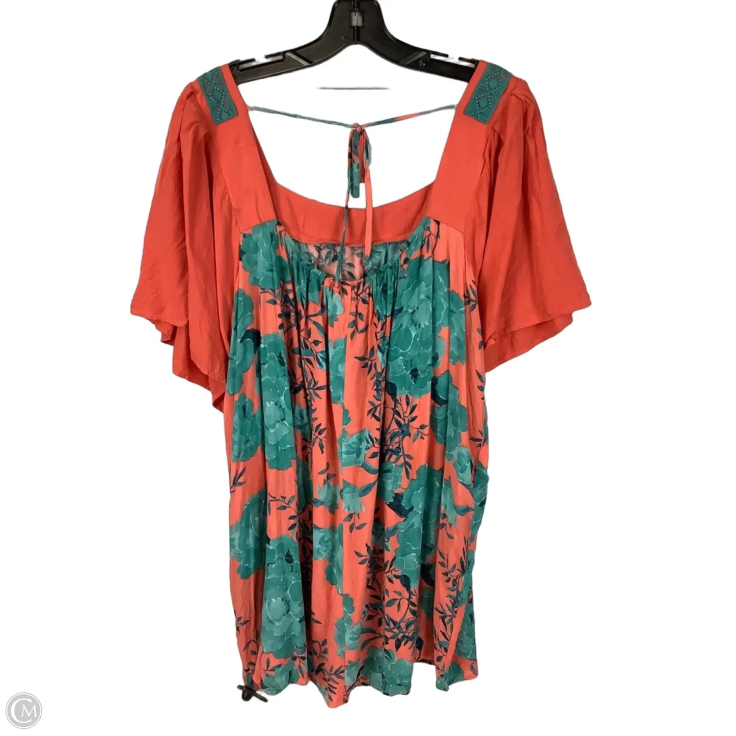 Top Short Sleeve By Umgee In Floral Print, Size: L