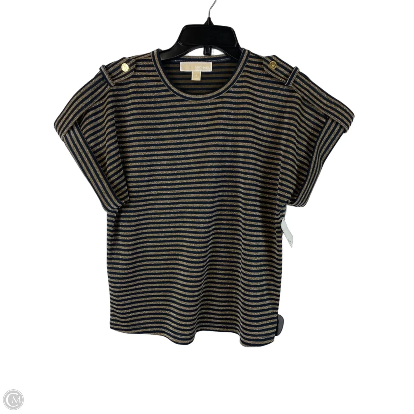 Top Short Sleeve By Michael By Michael Kors In Striped Pattern, Size: S
