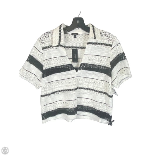 Top Short Sleeve By Express In Striped Pattern, Size: M