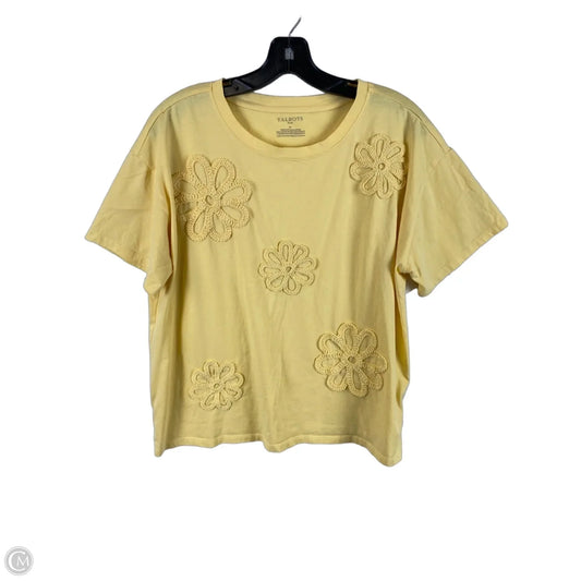 Top Short Sleeve By Talbots In Yellow, Size: 1x