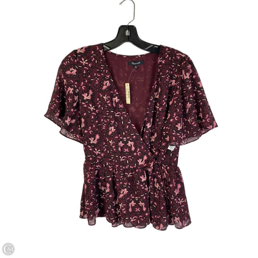 Top Short Sleeve By Madewell In Maroon, Size: Xs