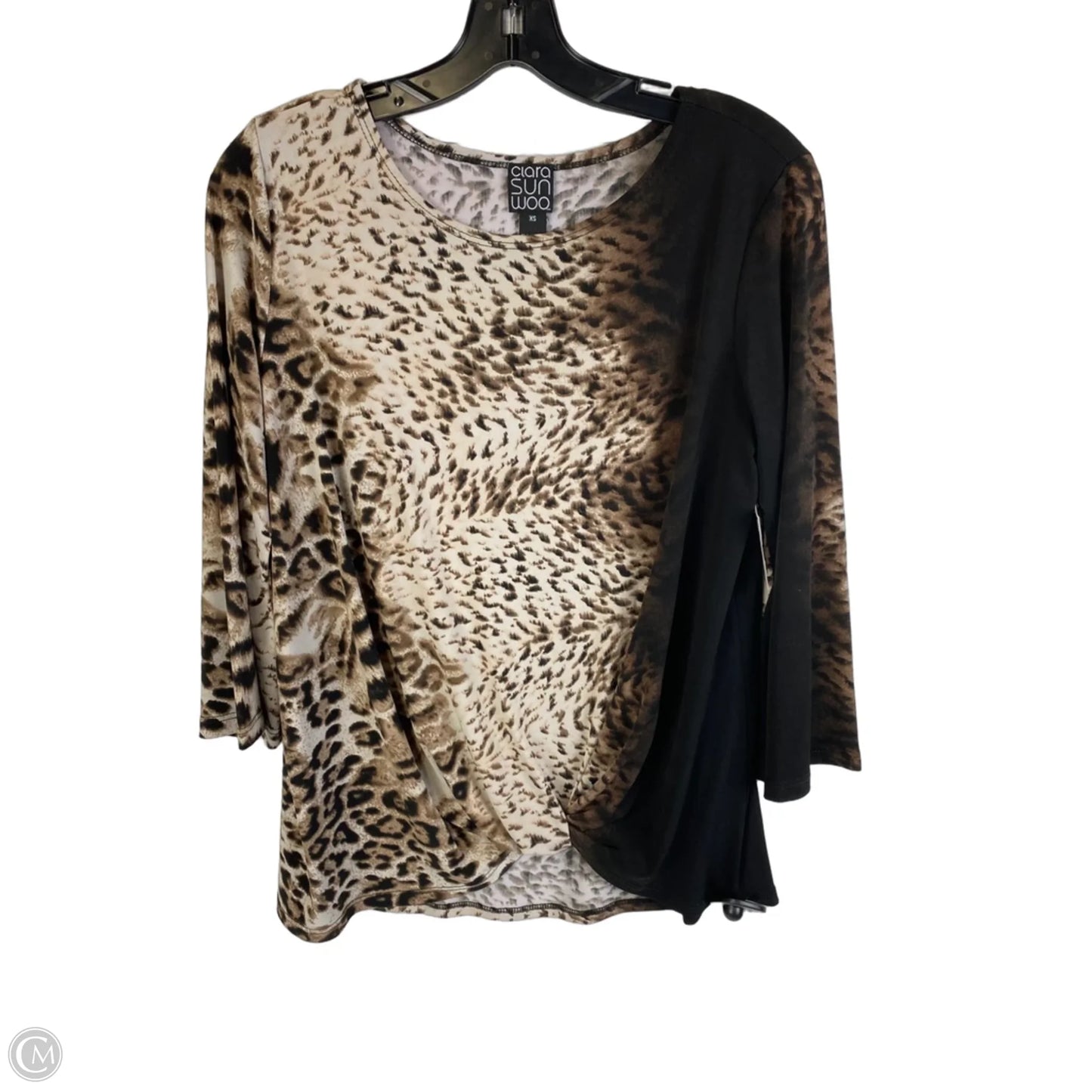 Top 3/4 Sleeve By Clara Sun Woo In Animal Print, Size: Xs