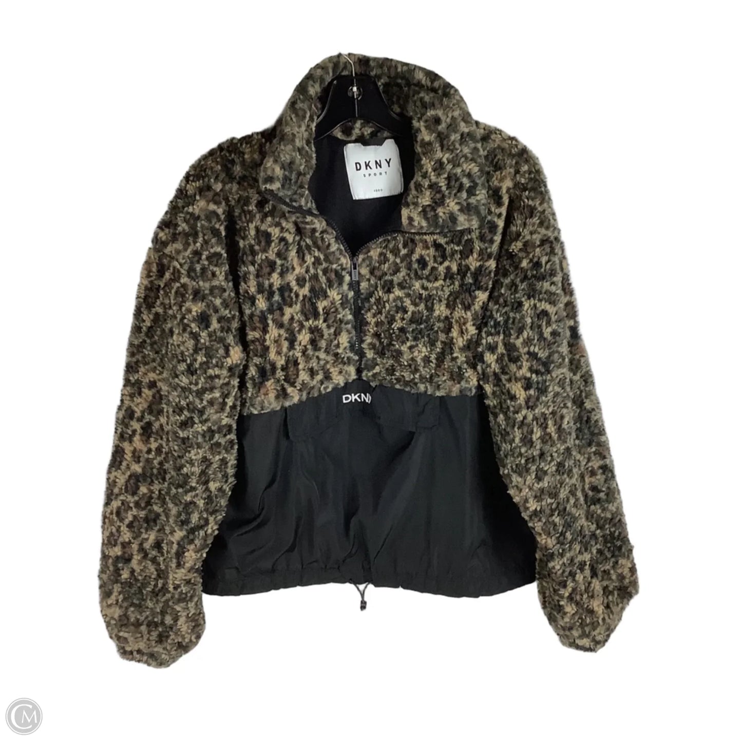 Jacket Faux Fur & Sherpa By Dkny In Animal Print, Size: M